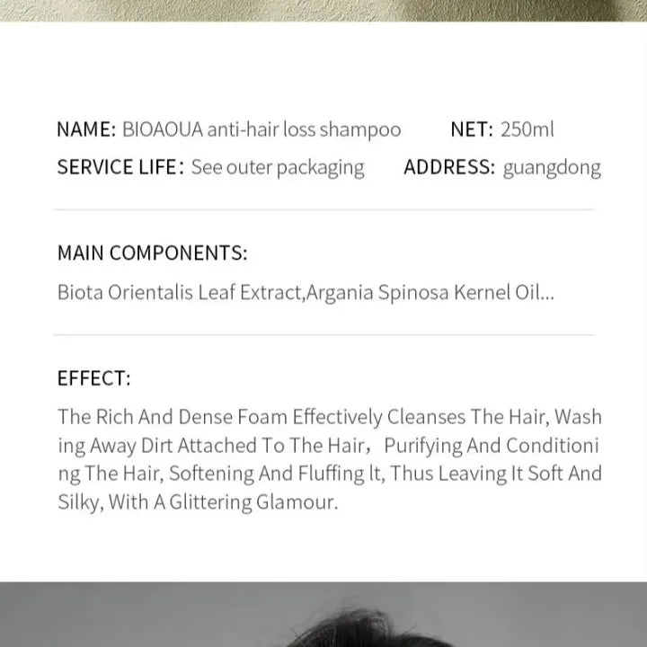 BIOAQUA Anti Hair Loss Shampoo – Hair Fall Control, Hair Growth & Strengthening Repair Formula (UAE)