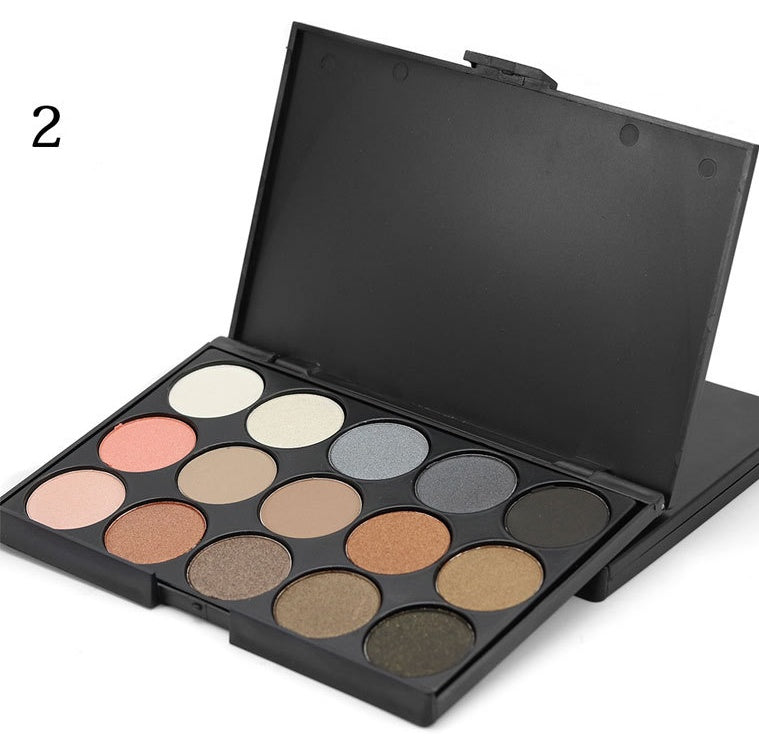 15-Color Earth Tone Eyeshadow Palette – Smoky & Multi-Color Makeup for Eye Beauty