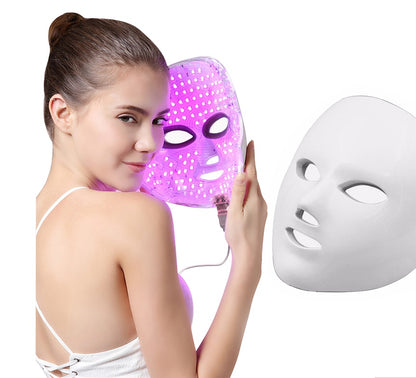7-Color LED Facial Beauty Device – Anti-Aging Skin Rejuvenation Light Therapy Face Massager (Golden Edition Available)