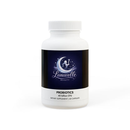 Supplement bottle labeled 'Lunavelle Beauty' on a white background