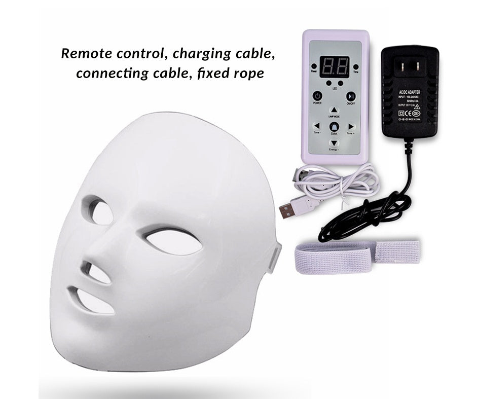 7-Color LED Facial Beauty Device – Anti-Aging Skin Rejuvenation Light Therapy Face Massager (Golden Edition Available)