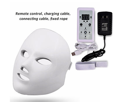 7-Color LED Facial Beauty Device – Anti-Aging Skin Rejuvenation Light Therapy Face Massager (Golden Edition Available)