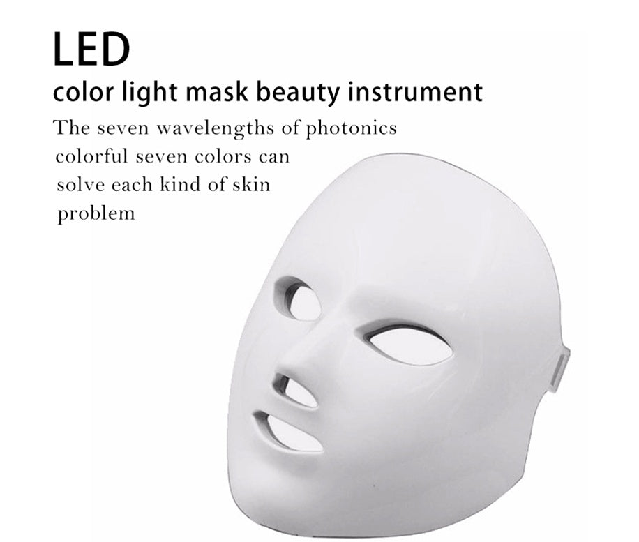 7-Color LED Facial Beauty Device – Anti-Aging Skin Rejuvenation Light Therapy Face Massager (Golden Edition Available)