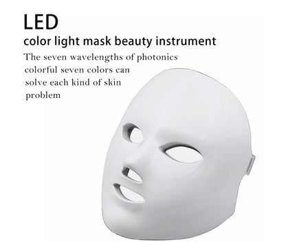 7-Color LED Facial Beauty Device – Anti-Aging Skin Rejuvenation Light Therapy Face Massager (Golden Edition Available)