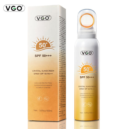 SPF 50 PA+++ Crystal Sunscreen Spray – Invisible UV Protection Mist for Face & Body, Lightweight & Hydrating Sunblock (USA)
