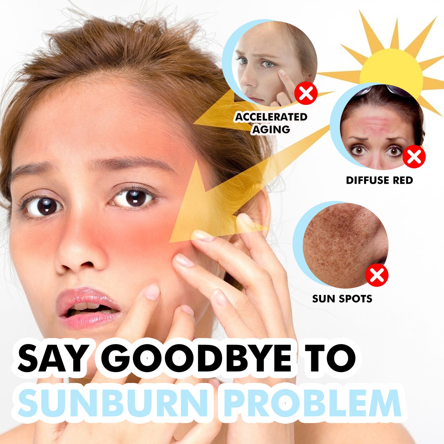 Hyaluronic Acid Sunscreen Stick SPF UV Protection – Moisturizing Sunblock for Face, Sunburn Relief & Redness Repair (USA)