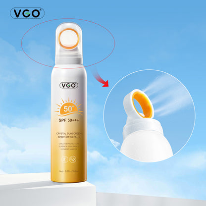 SPF 50 PA+++ Crystal Sunscreen Spray – Invisible UV Protection Mist for Face & Body, Lightweight & Hydrating Sunblock (USA)