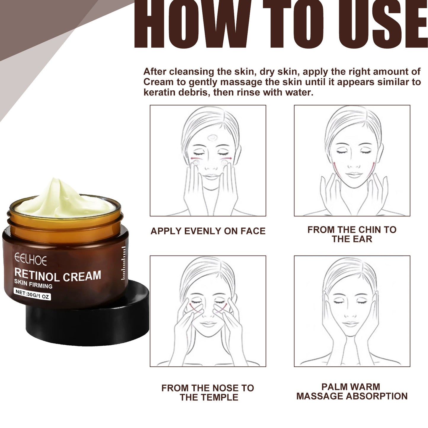 EELHOE Retinol Anti-Aging Cream – Firming, Brightening & Deep Moisturizing Face Cream for Wrinkles, Fine Lines & Youthful Skin Care Treatment( USA)