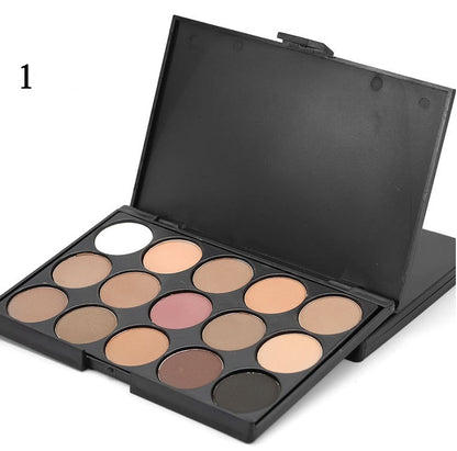 15-Color Earth Tone Eyeshadow Palette – Smoky & Multi-Color Makeup for Eye Beauty