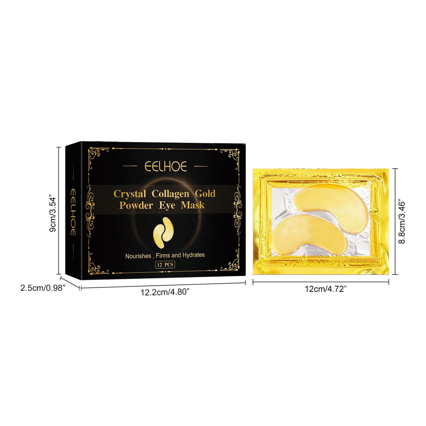 EELHOE Collagen Gold Eye Mask Patches – Anti-Aging Under Eye Patches for Dark Circles, Puffiness & Wrinkle Repair (USA)