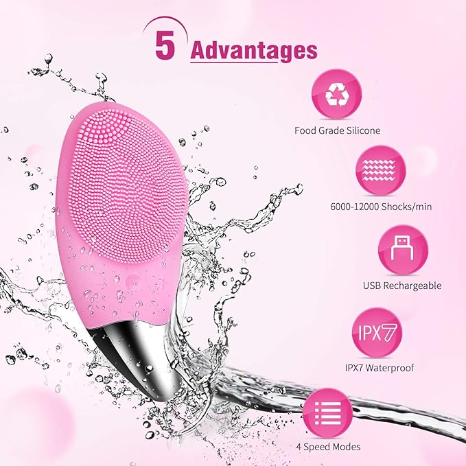 Facial Cleansing Brush for Women – Electric Deep Pore Cleanser for Clear & Glowing Skin (UAE)