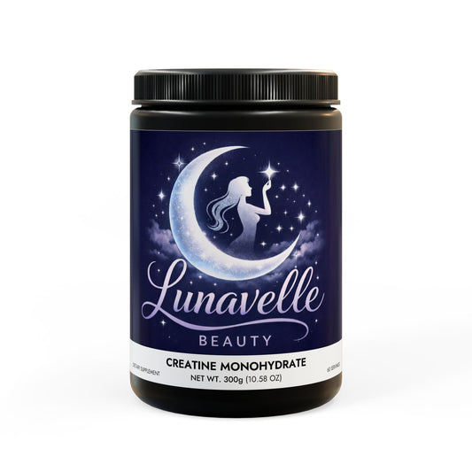 Lunavelle Beauty Creatine Monohydrate Supplement 300g (10.58 oz) – Micronized Creatine Powder for Strength, Performance & Muscle Support