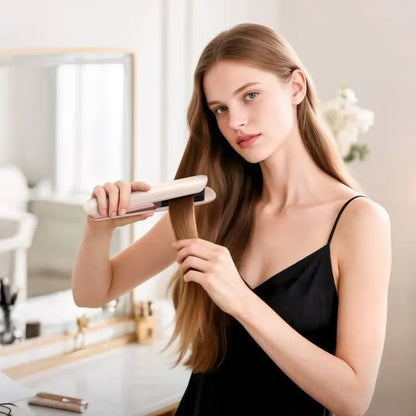 Hoco Portable Wireless Hair Straightener Brush – Mini Rechargeable Anti-Frizz Styling Comb (UAE)