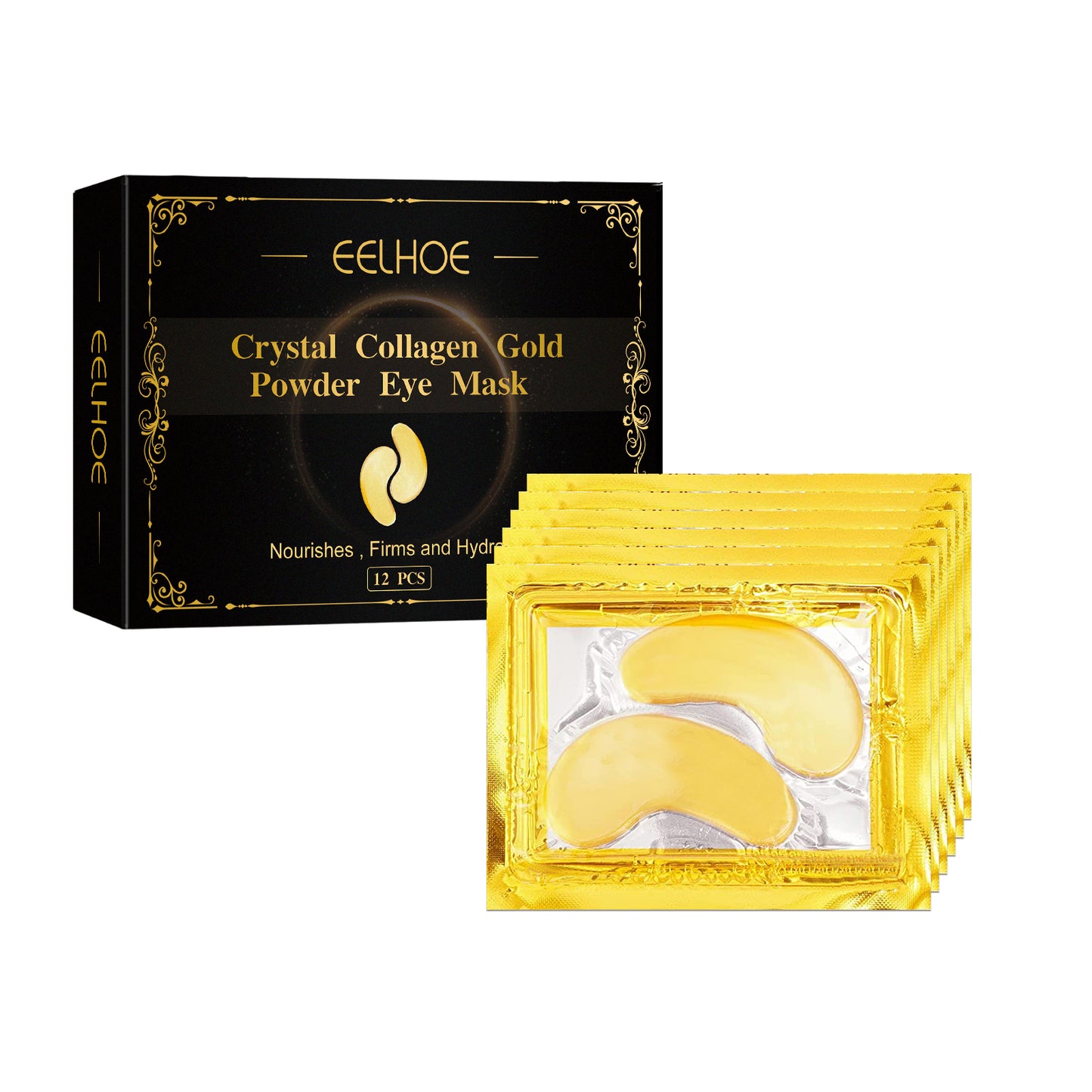 EELHOE Collagen Gold Eye Mask Patches – Anti-Aging Under Eye Patches for Dark Circles, Puffiness & Wrinkle Repair (USA)
