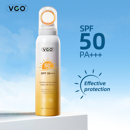 SPF 50 PA+++ Crystal Sunscreen Spray – Invisible UV Protection Mist for Face & Body, Lightweight & Hydrating Sunblock (USA)
