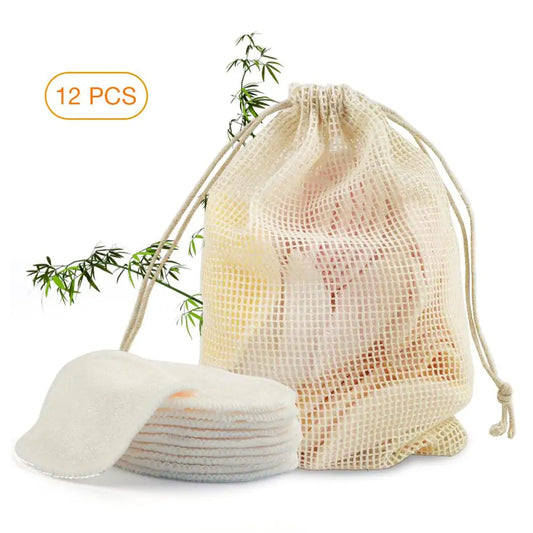 12-Pack Reusable Cotton Makeup Remover Pads – Washable, Eco-Friendly & Gentle on Face